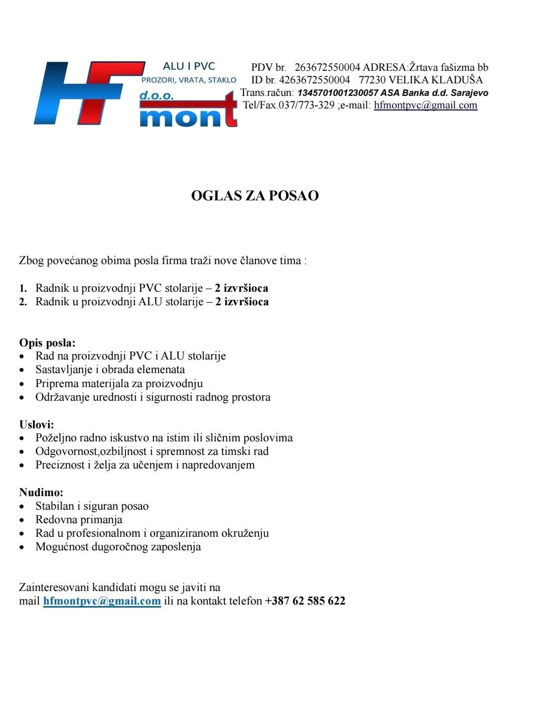 HF Mont d.o.o. Velika Kladuša