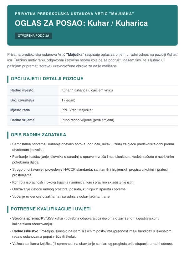 Privatna predškolska ustanova Vrtić "Majuška" Bihać