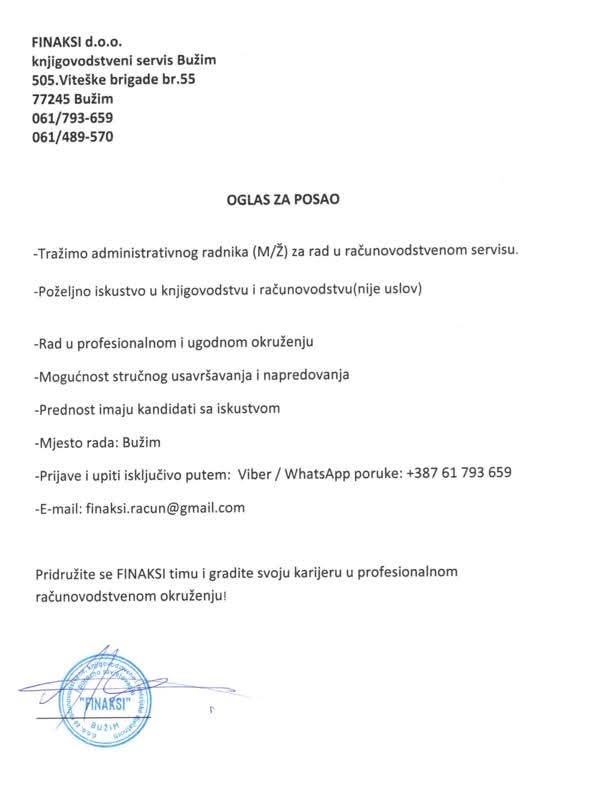 FINAKSI d.o.o. Bužim
